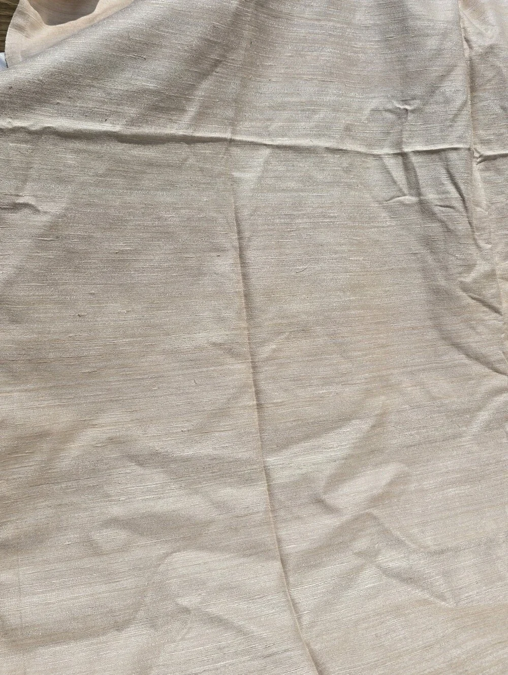 Quince Raw Silk True Blackout Curtain Panel 48x84 Ivory Single 48